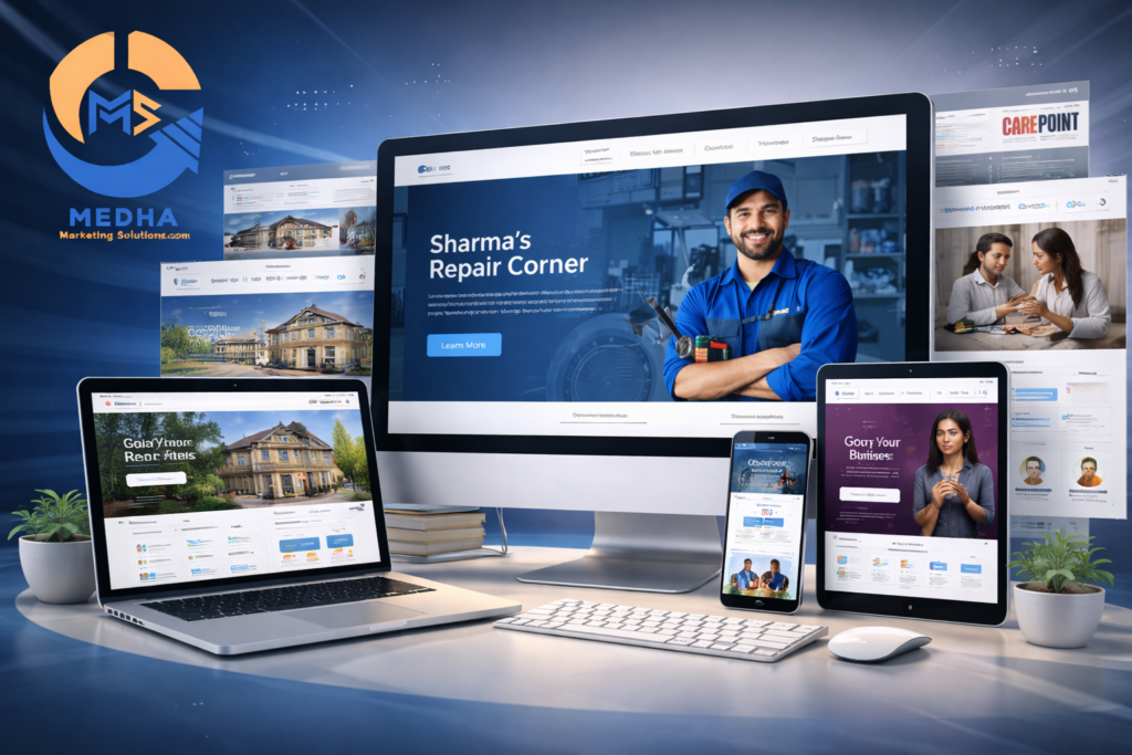 best website designers in jagtial showcasing multiple business website designs